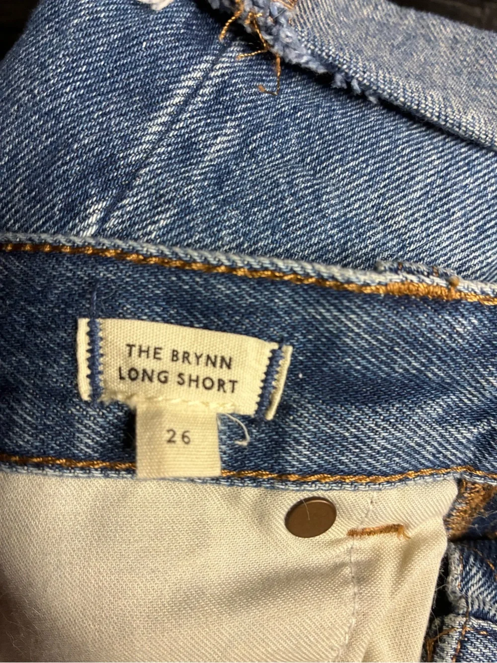 Madewell Brynn Long Shorts Light Blue Rolled-Hem Denim Shorts